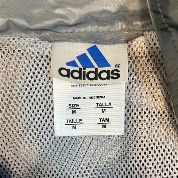 Mens Vintage 2000's Addidas WindBreaker Jacket - Grey Black Size M - Picture 2 of 4